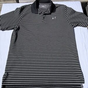 UNDER ARMOUR GOLF POLO SHIRT Mens L Striped